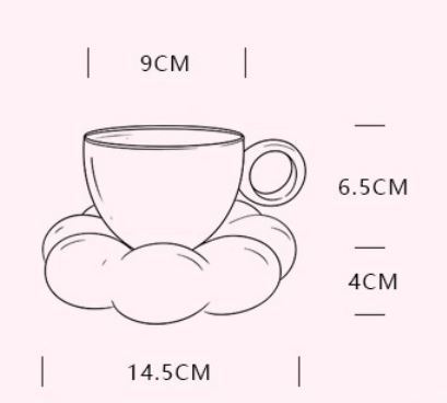 Ceramic Cloud Shape Coffee Cup and Saucer Set – Cute & Durable for Daily Use - Image 5