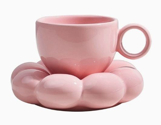 Ceramic Cloud Shape Coffee Cup and Saucer Set – Cute & Durable for Daily Use - Image 3