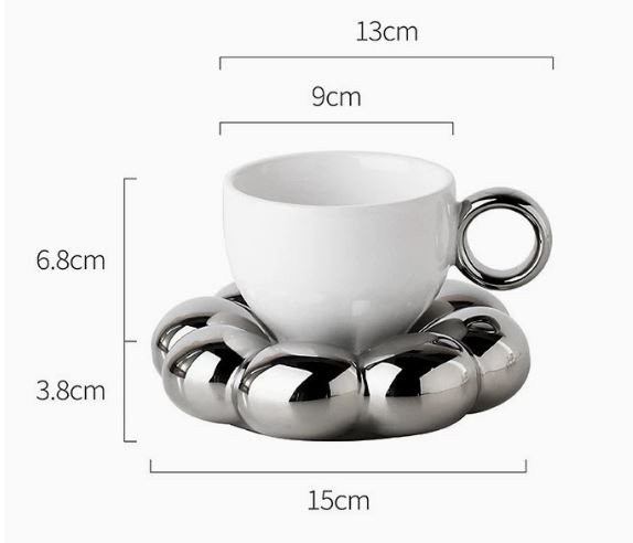 Ceramic Cloud Shape Coffee Cup and Saucer Set – Cute & Durable for Daily Use - Image 4