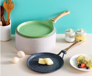 Thousand-Layer Non-Stick Frying Pan – Stainless Steel & Aluminum Alloy (Green / Black)