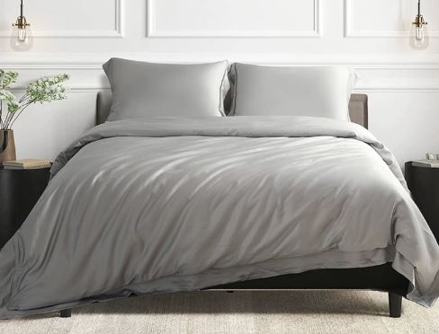 Light Grey Lyocell 4-Piece Bedding Set – Soft, Breathable Bed Linen (Twin / Full / Queen / King)