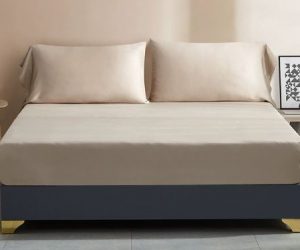 Champagne Lyocell Luxury Print 4-Piece Bedding Set – Soft, Cool Spring & Summer Bed Linen (Twin / Full / Queen / King)