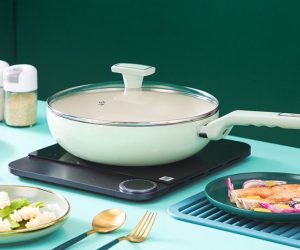 Ceramic Light Green Non-Stick Frying Pan – Aluminum with Plasma Spraying Coating (24 cm / 28 cm)