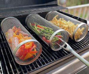 Stainless Steel BBQ Grill Basket with Holes – Vegetable & Seafood Grilling Tray (9×20cm / 9×30cm)