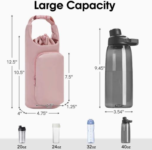 Water Bottle Carrier Bag with Phone Pocket – Hands-Free Pouch for Walking, Travel & Daily Use - Image 3