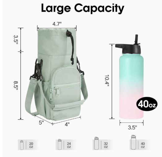 Drawstring Water Bottle Carrier Bag – Secure Hands-Free Pouch for Travel, Walking & Daily Use - Image 5