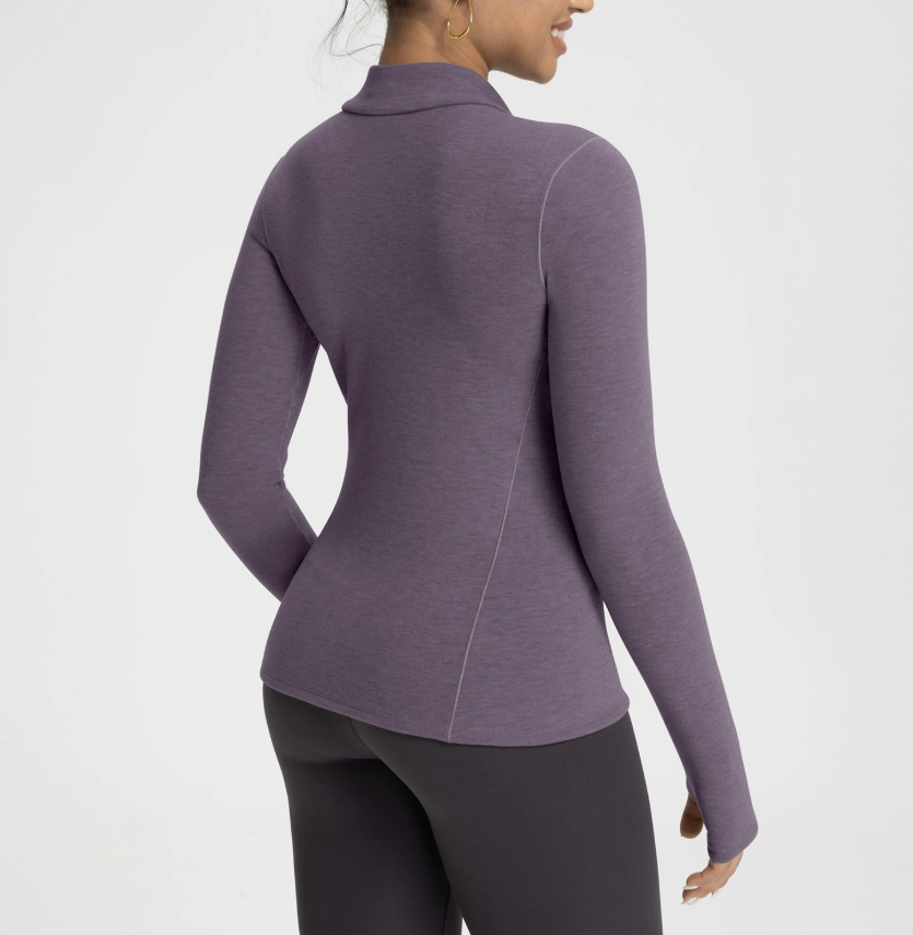 Wool Yoga Wear Warm Base Layer Top – Soft Stretch Thermal Activewear - Image 2