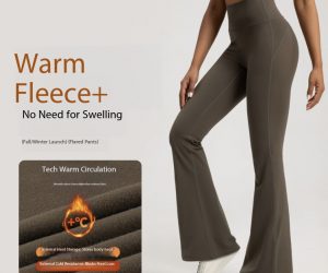 Women’s High-Waisted Fleece-Lined Flared Pants – Warm, Stretchy & Comfortable for Autumn and Winter