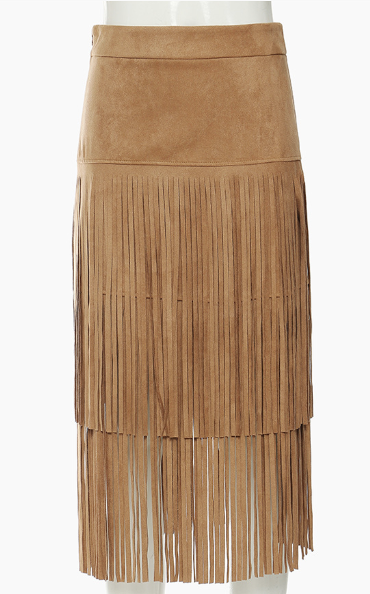 Denim-Style Skirt, Lightweight Polyester Fiber in Black & Khaki - Image 7