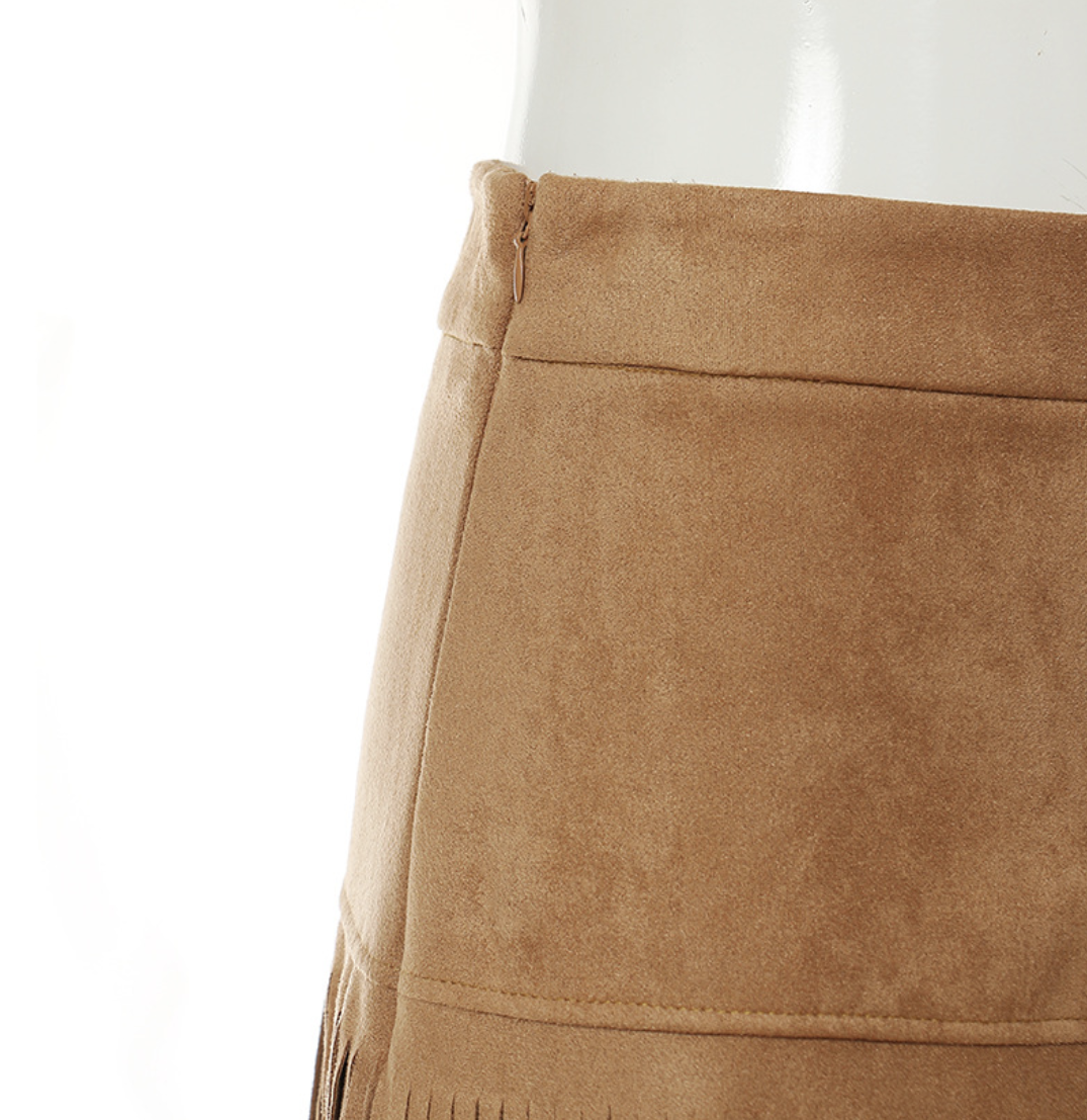 Denim-Style Skirt, Lightweight Polyester Fiber in Black & Khaki - Image 5