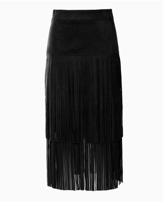 Denim-Style Skirt, Lightweight Polyester Fiber in Black & Khaki - Image 8