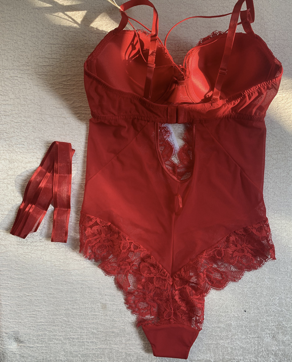 Lace Bow Bodysuit Lingerie for Women, Elegant Fit & Soft Comfort - Image 3