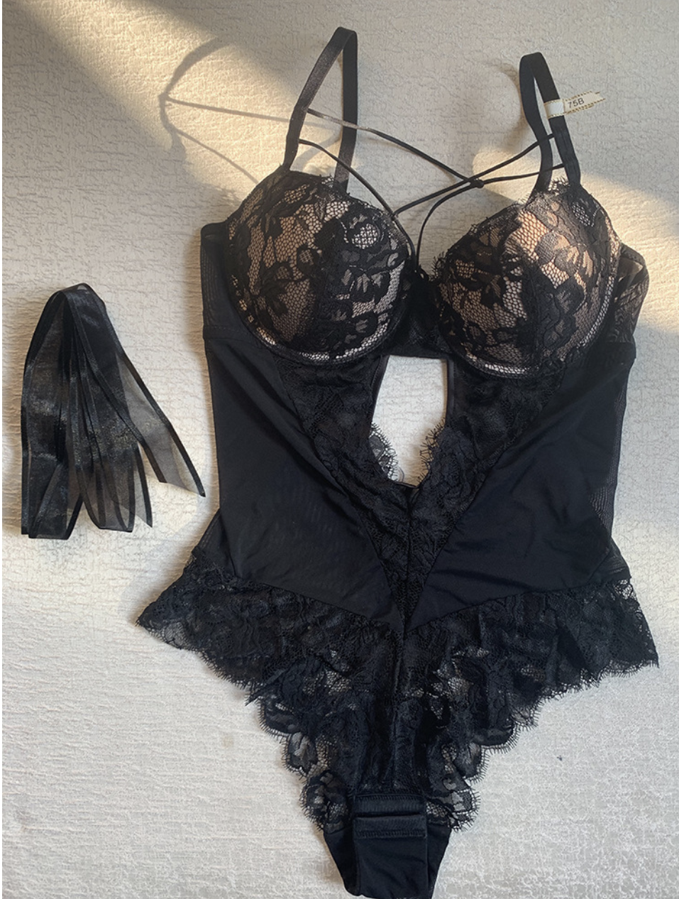 Lace Bow Bodysuit Lingerie for Women, Elegant Fit & Soft Comfort - Image 4