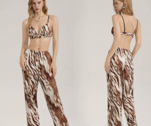 Zebra Print Satin Chiffon Pajamas for Women – Smooth, Stylish & Lightweight