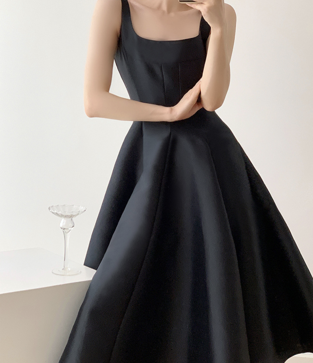 French-Style Light Evening Dress, Elegant Polyester Fiber in White, Black & Red - Image 8