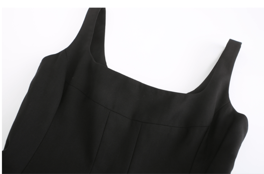 French-Style Light Evening Dress, Elegant Polyester Fiber in White, Black & Red - Image 7