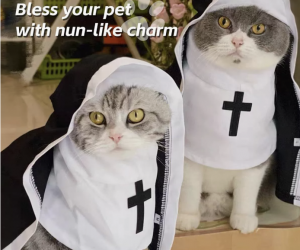 Nun Pet Costume, Cute & Comfortable Outfit for Dogs and Cats