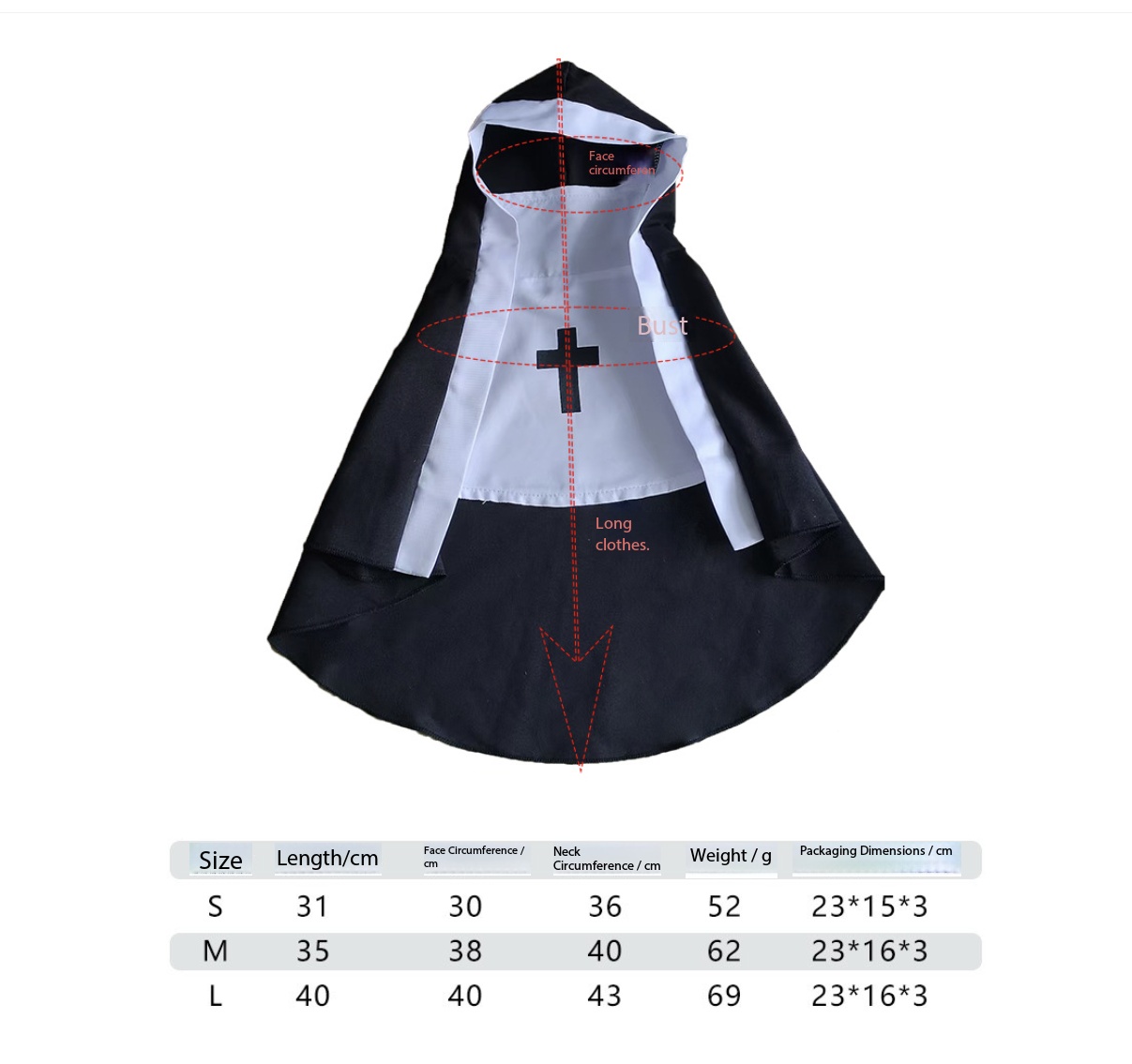 Nun Pet Costume, Cute & Comfortable Outfit for Dogs and Cats - Image 6