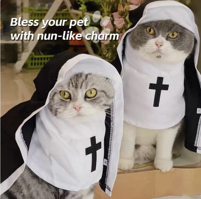Nun Pet Costume, Cute & Comfortable Outfit for Dogs and Cats