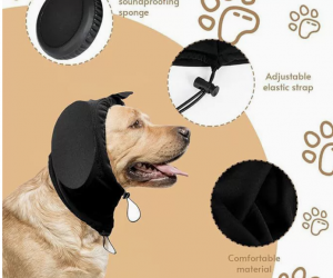Anti-Noise and Anti-Frightening Earmuffs for Dogs and Cats, Black & Blue